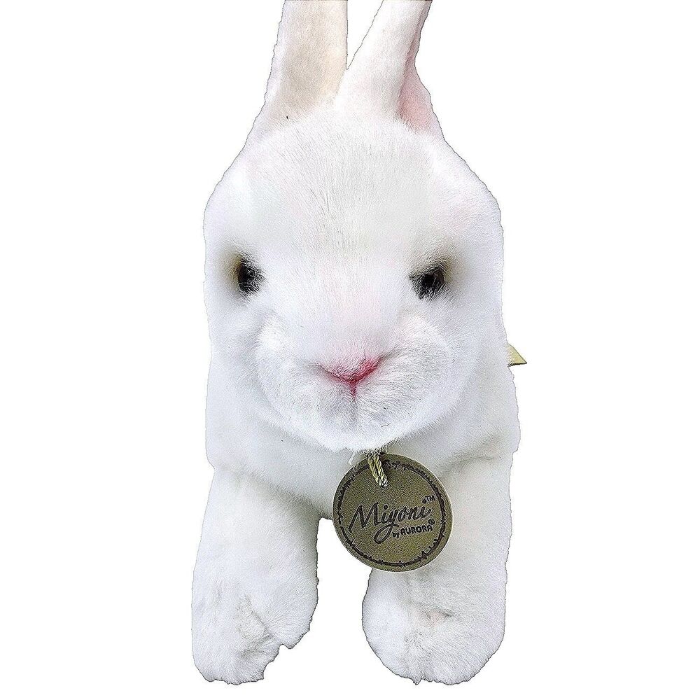 Aurora Miyoni American White Rabbit Plush Toy Stuffed Animal Bunny 8" Realistic
